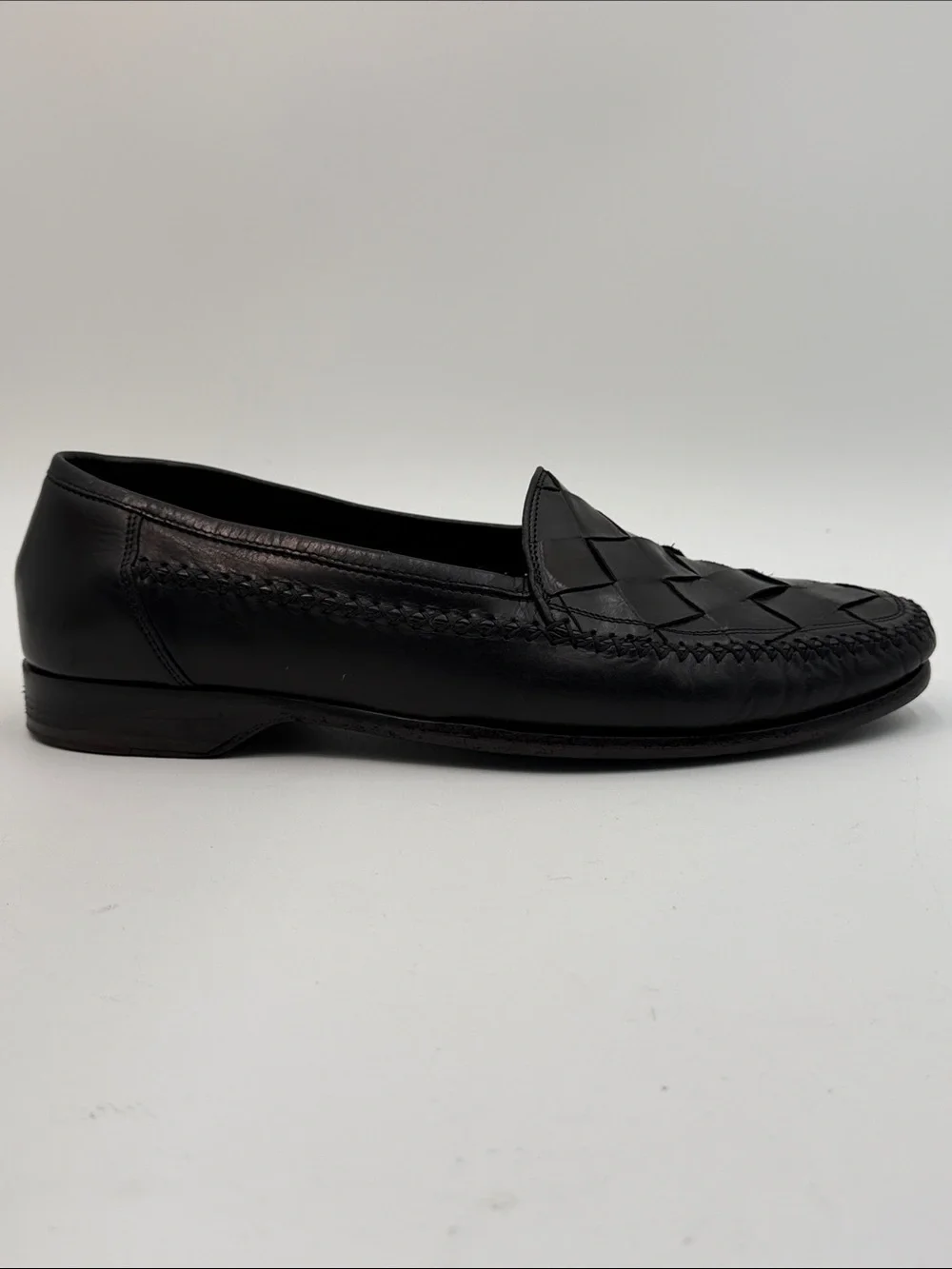 BRAGANO COLE HAAN sz10.5 Woven Italian Leather Slip-On Loafers Made in Italy